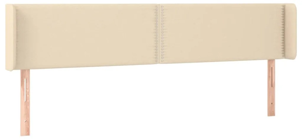 Cabeceira de cama c/ luzes LED tecido 163x16x78/88 cm cor creme
