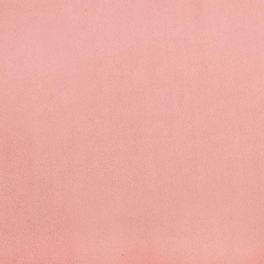 Cama com molas/colchão 200x200 cm veludo rosa