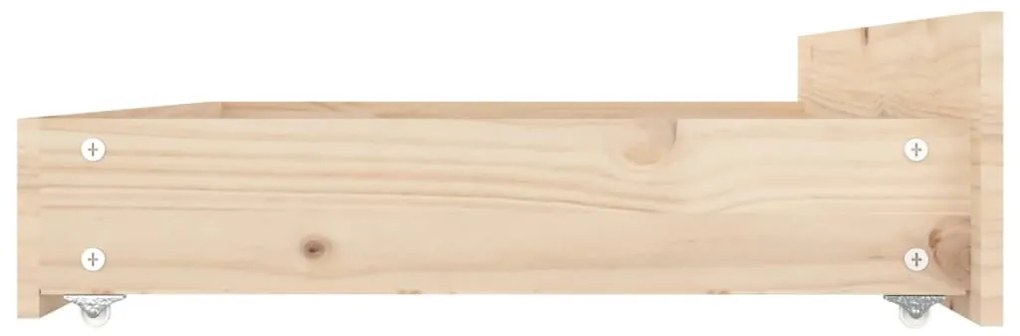 Gavetas de cama 4 pcs madeira de pinho maciça