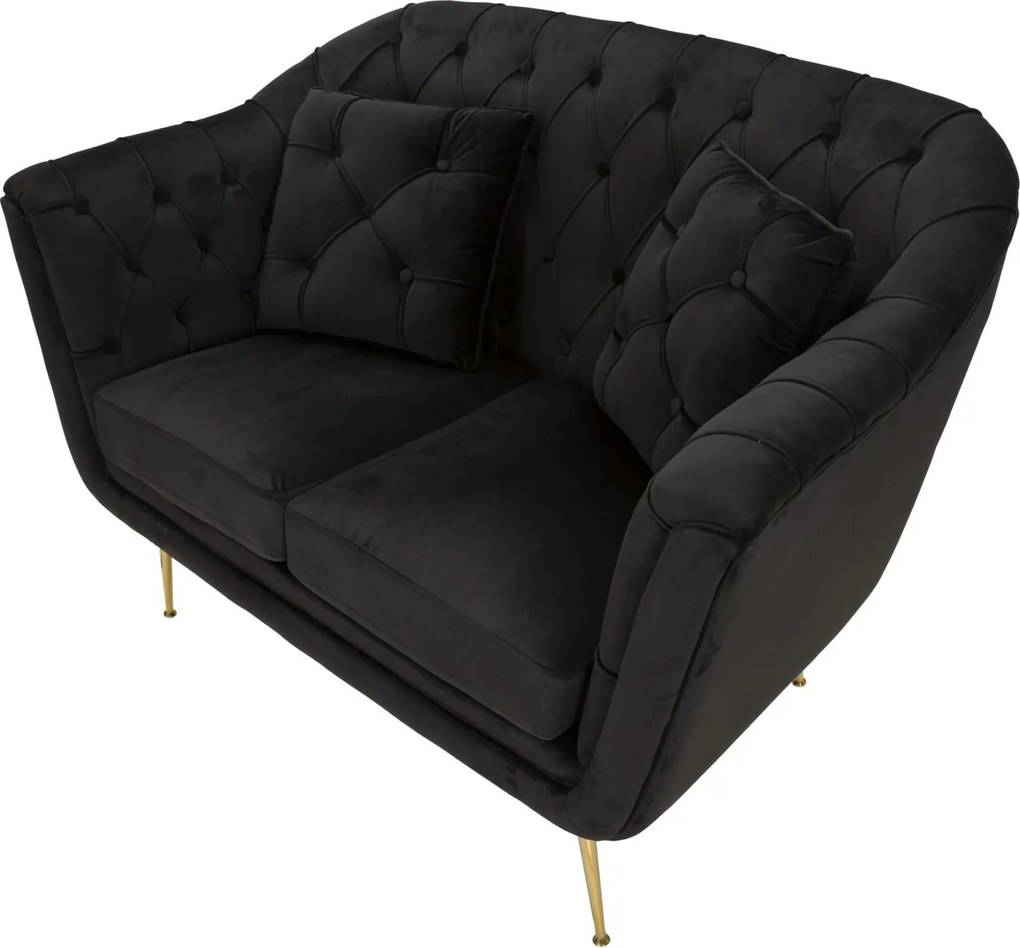 SOFÁ BUDAPEST DE 2 LUGARES COM ALMOFADAS CM 130X83X91 PRETO