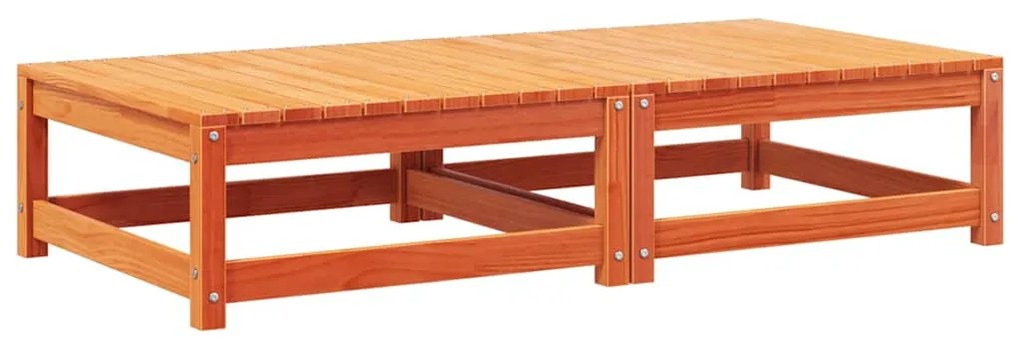 Apoios pés jardim c/ almofadões 2 pcs pinho maciço castanho-mel