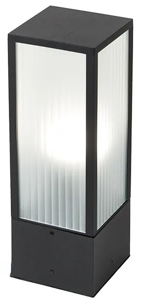 Candeeiro de pé inteligente para exterior preto com vidro canelado 40 cm incluindo WiFi A60 - Charlois