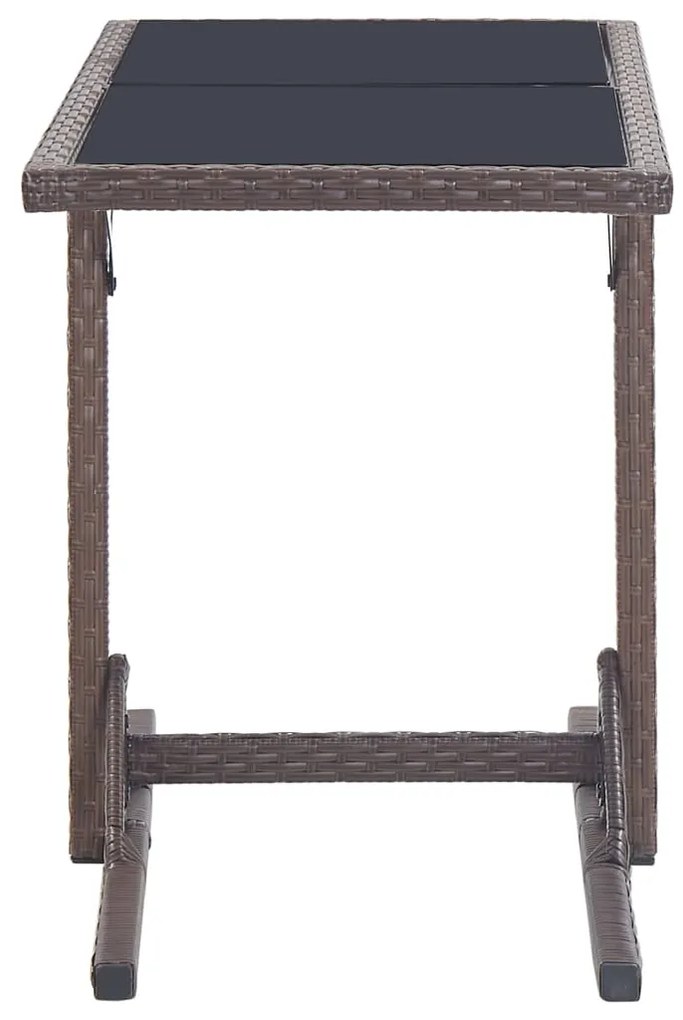 3 pcs conjunto de jantar para jardim castanho