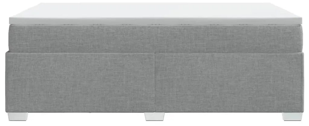 Cama boxspring com colchão 120x190 cm tecido cinzento-claro