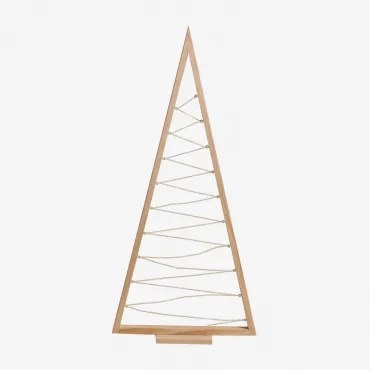 Árvore De Natal Com Luz Led Em Madeira De Pinho Elwood Castanho Madeira & ↑100 Cm - Sklum