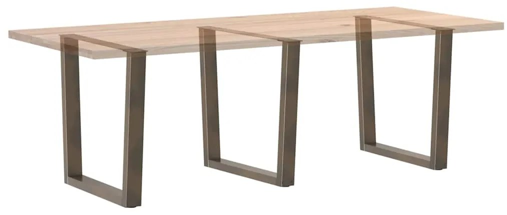 Mesa de jantar pernas 3 pcs forma V 80x(72-73,3) cm aço natural