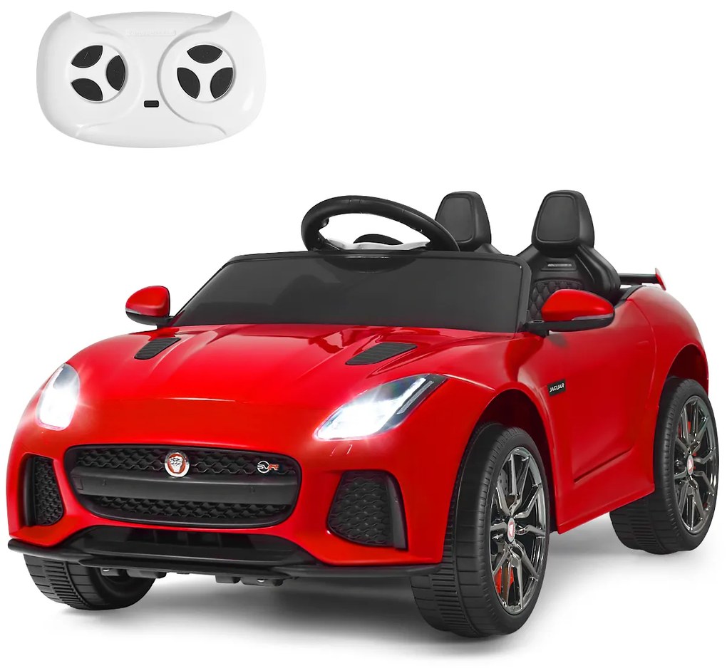 Carro elétrico a bateria para crianças com controlo remoto Música para contar histórias Para a frente e para trás Vermelho