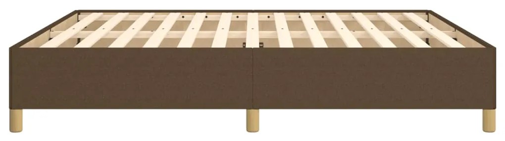 Estrutura de cama sem colchão 160x200 cm tecido castanho-escuro