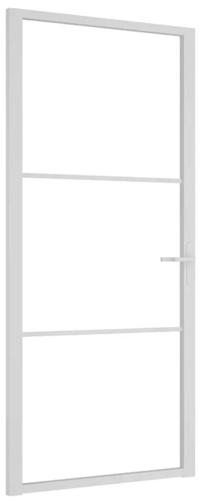 Porta de interior 93x201,5 cm vidro ESG e alumínio branco