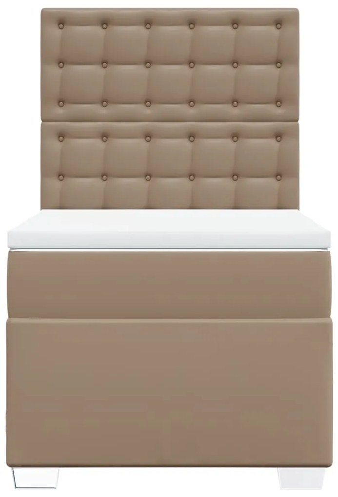 Cama com molas/colchão 80x200 cm couro artificial cappuccino