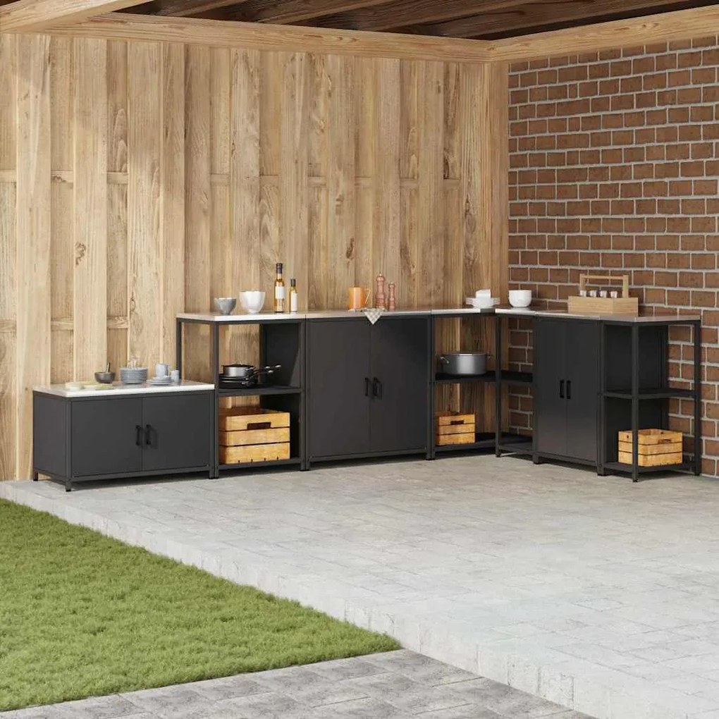 vidaXL Prateleira de Armazenamento de Cozinha Preto 60 x 50 x 92 cm