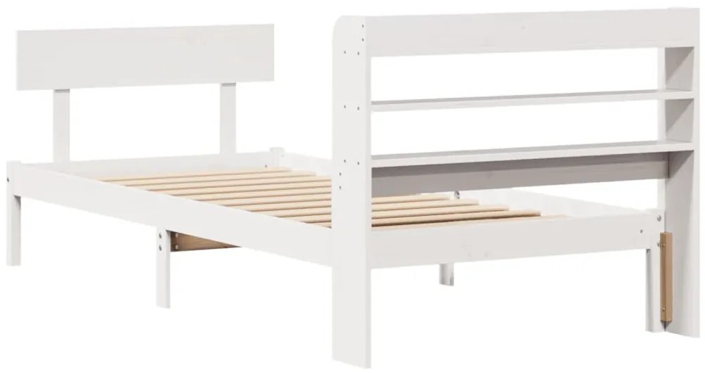 Cama sem colchão 90x190 cm madeira de pinho maciça branco