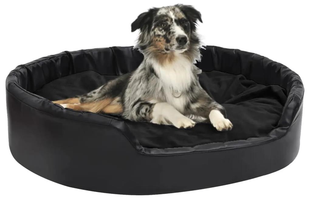 Ninho para cães 99x89x21 cm pelúcia e couro artificial preto