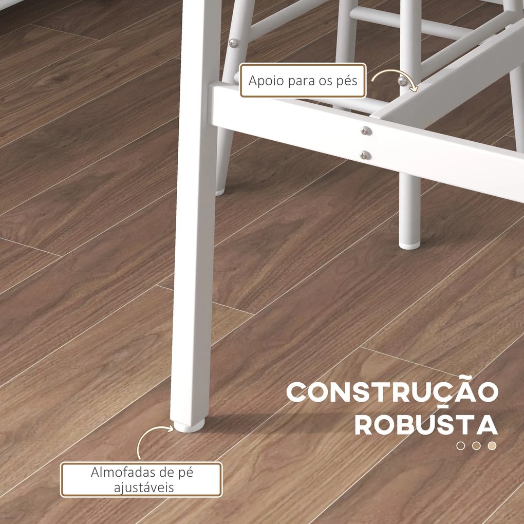 Conjunto de Mesa Alta de Bar com 2 Bancos Mesa Alta de Cozinha com Ban