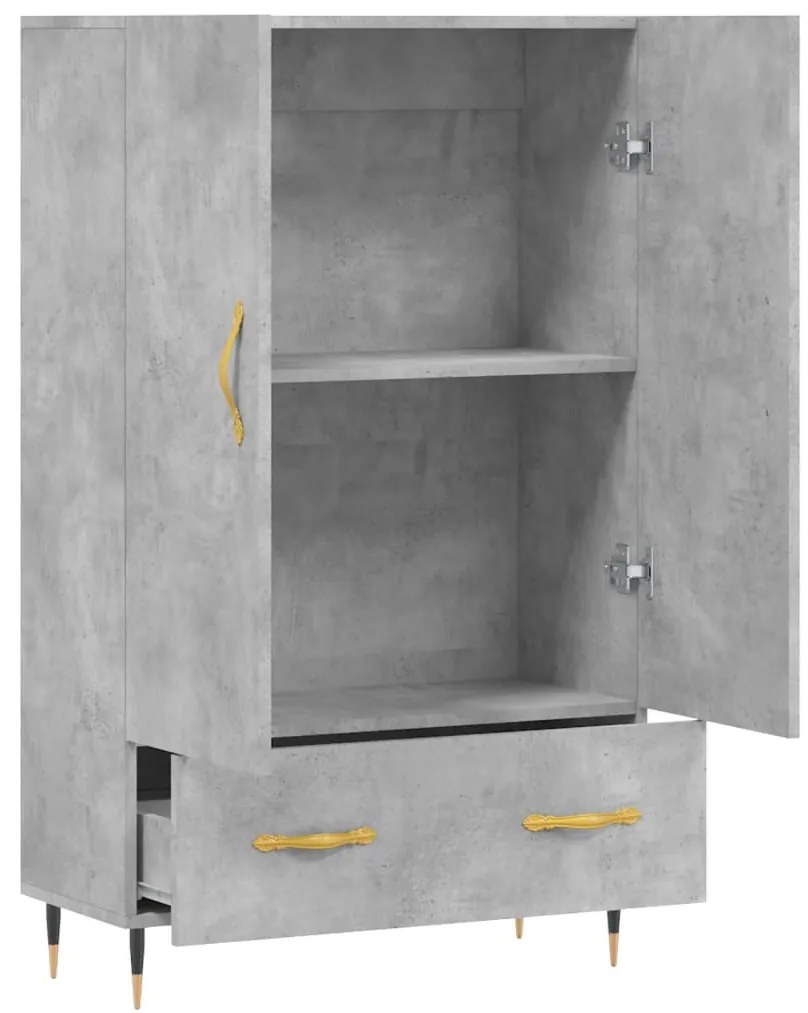 Aparador alto 69,5x31x115 cm derivados de madeira cinza-cimento