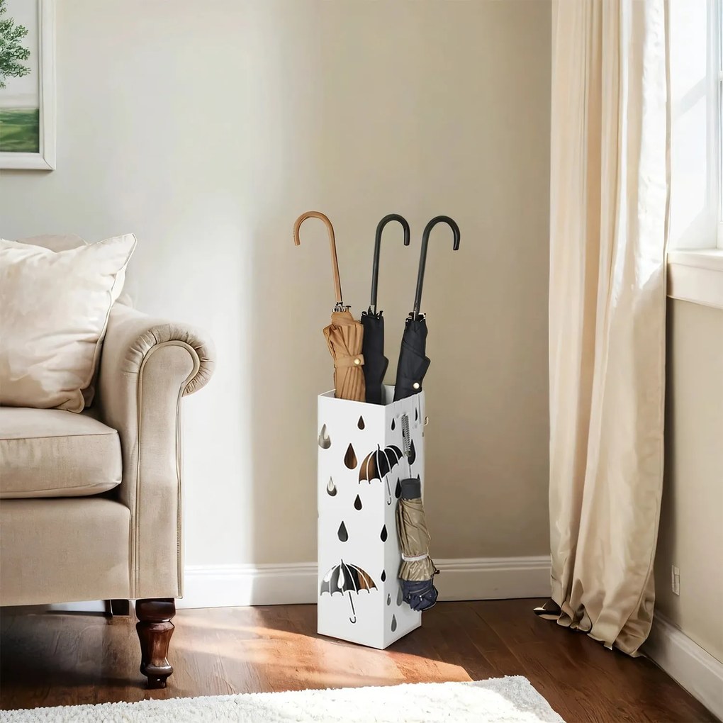 Suporte para guarda-chuvas 15,5 x 15,5 x 49 cm branco