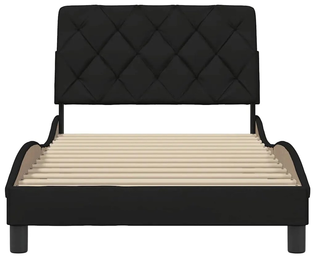 Estrutura de cama sem colchão 100x200 cm tecido preto