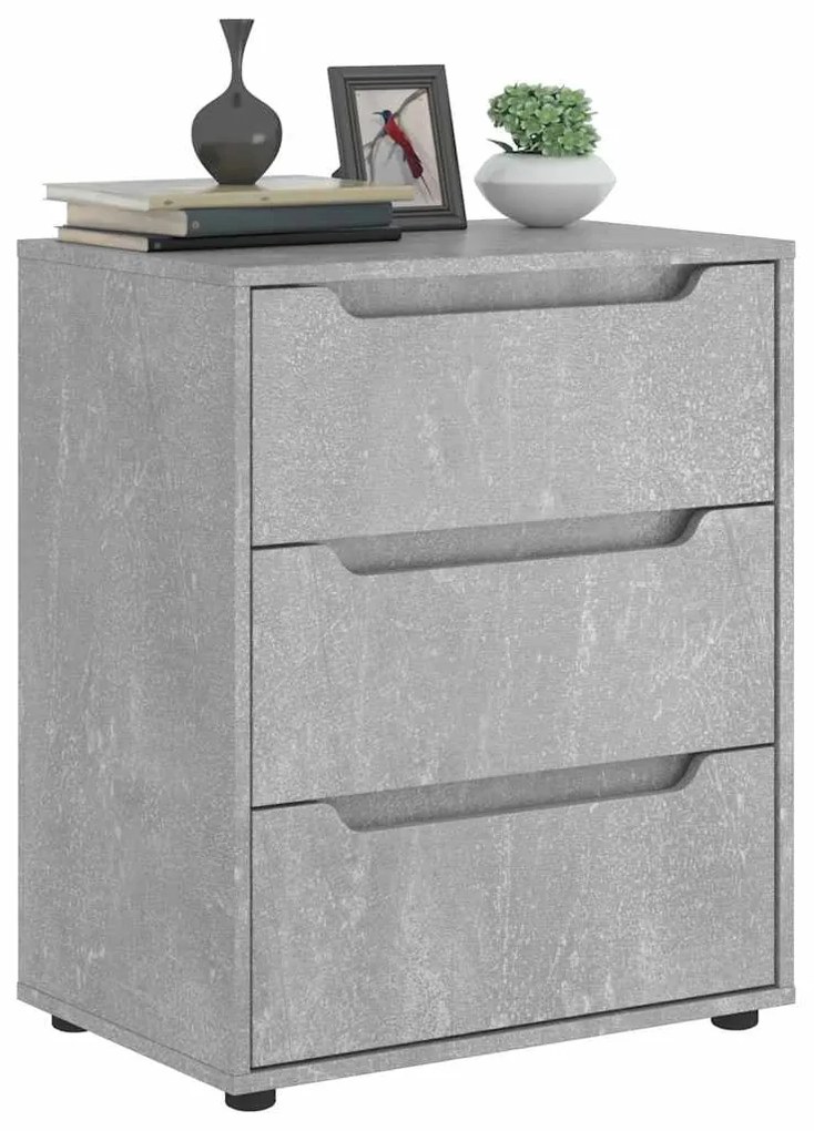 vidaXL Aparador VISNES 60x40x73 cm concreto cinzento