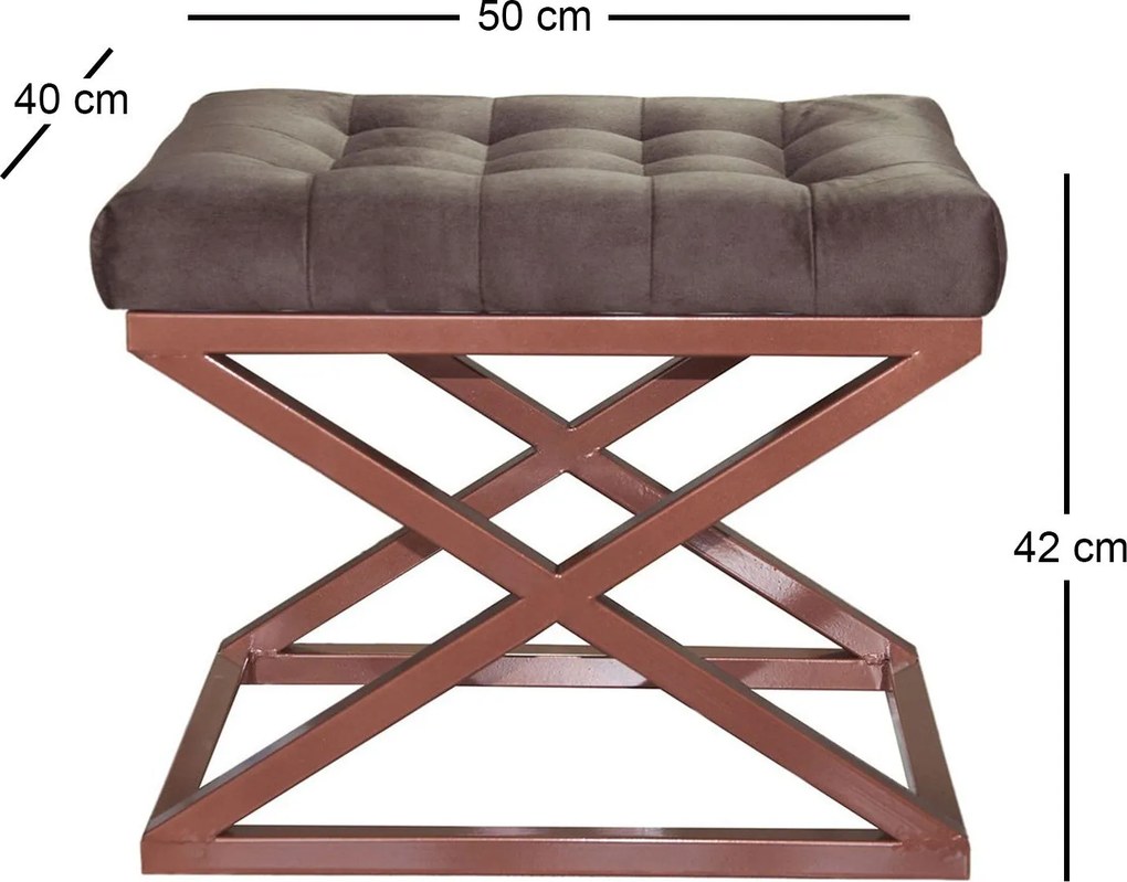 Pouffe Capraz – Copper Brown – 50x42x40 cm