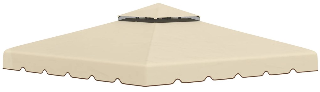 Outsunny Toldo de Substituição para Pérgola 2,96x2,96m Teto de Substituição para Pérgolas Exterior com Duplo Teto e 8 Orifícios de Drenagem Bege