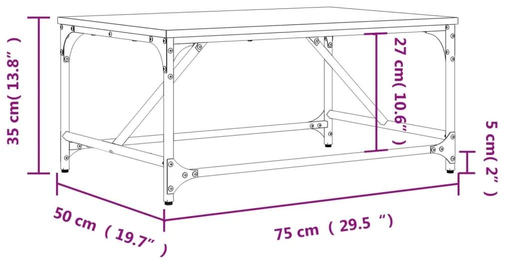 Mesa de centro 75x50x35 cm derivados de madeira carvalho sonoma