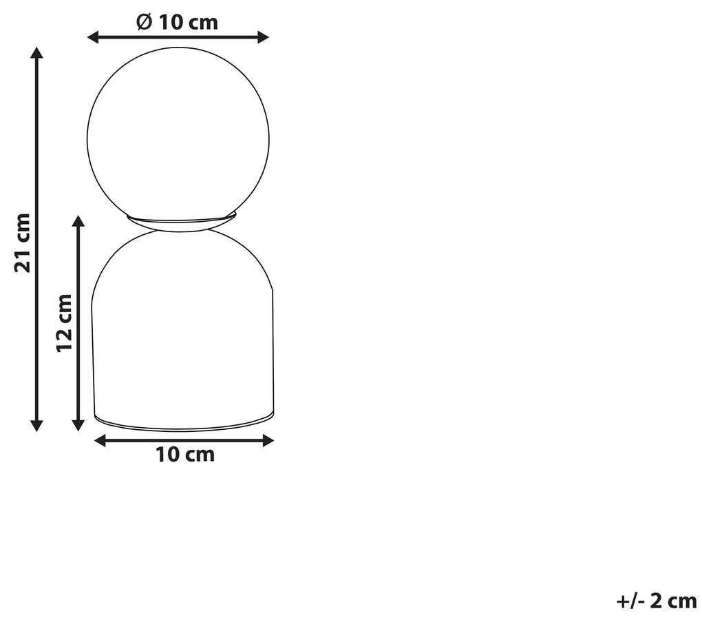Candeeiro de mesa com efeito de mármore branco 21 cm KIWI Beliani
