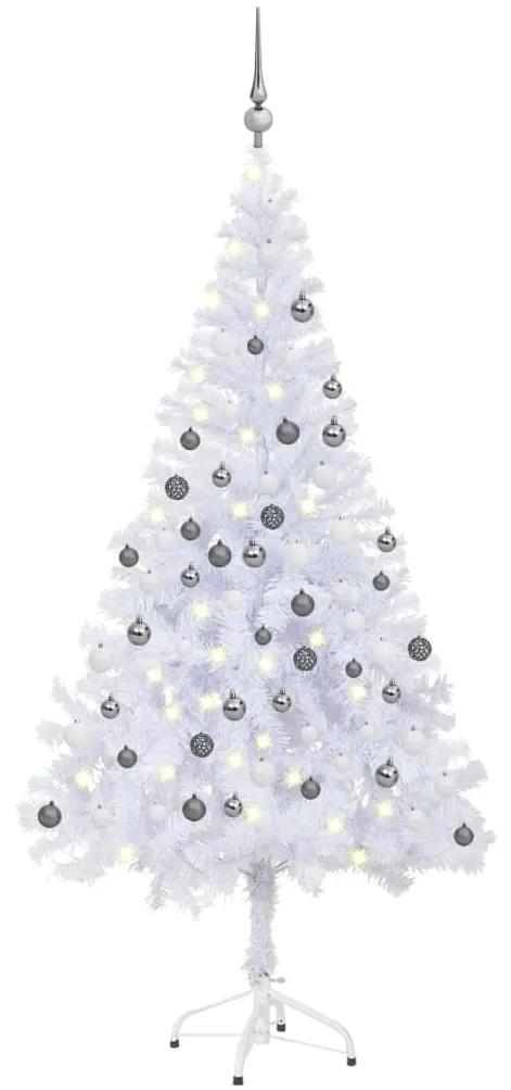 3077665 vidaXL Árvore de Natal artificial pré-iluminada + bolas 380 ramos