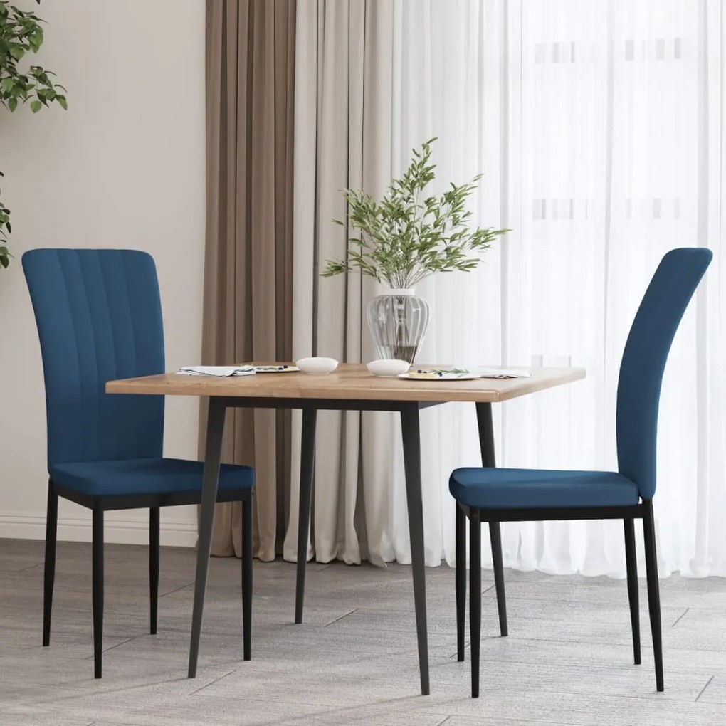 326092 vidaXL Cadeiras de jantar 2 pcs veludo azul