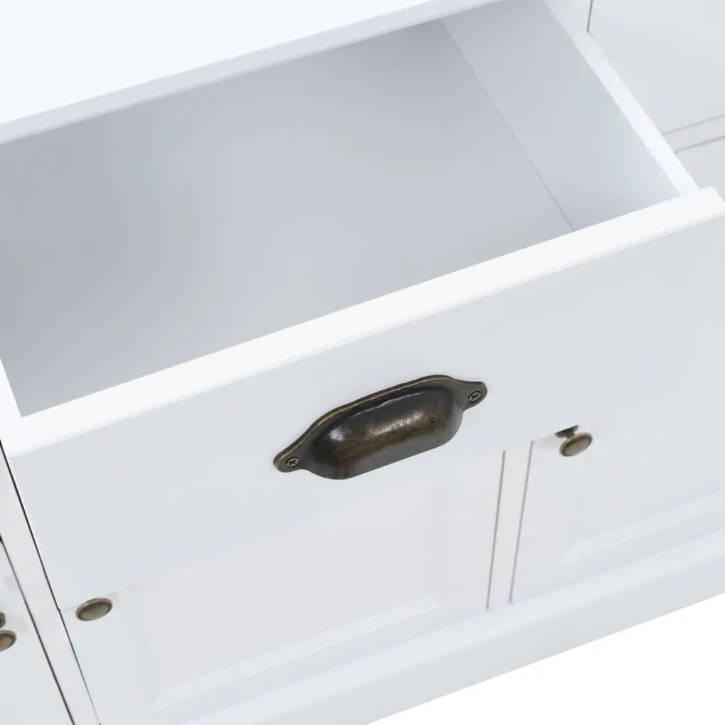 Aparador com 3 portas em MDF e madeira de pinho 105x35x77,5 cm
