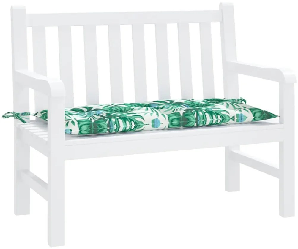 Almofadão banco jardim 100x50x7 cm tecido oxford padrão folhas