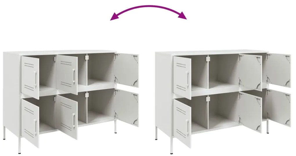 Aparador 100,5x39x79 cm aço branco