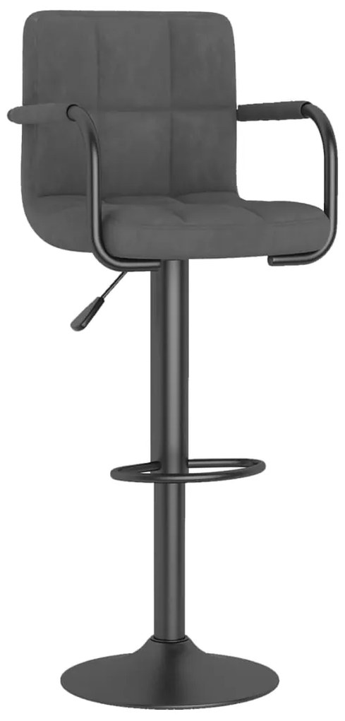 Bancos de bar 2 pcs veludo cinzento-escuro