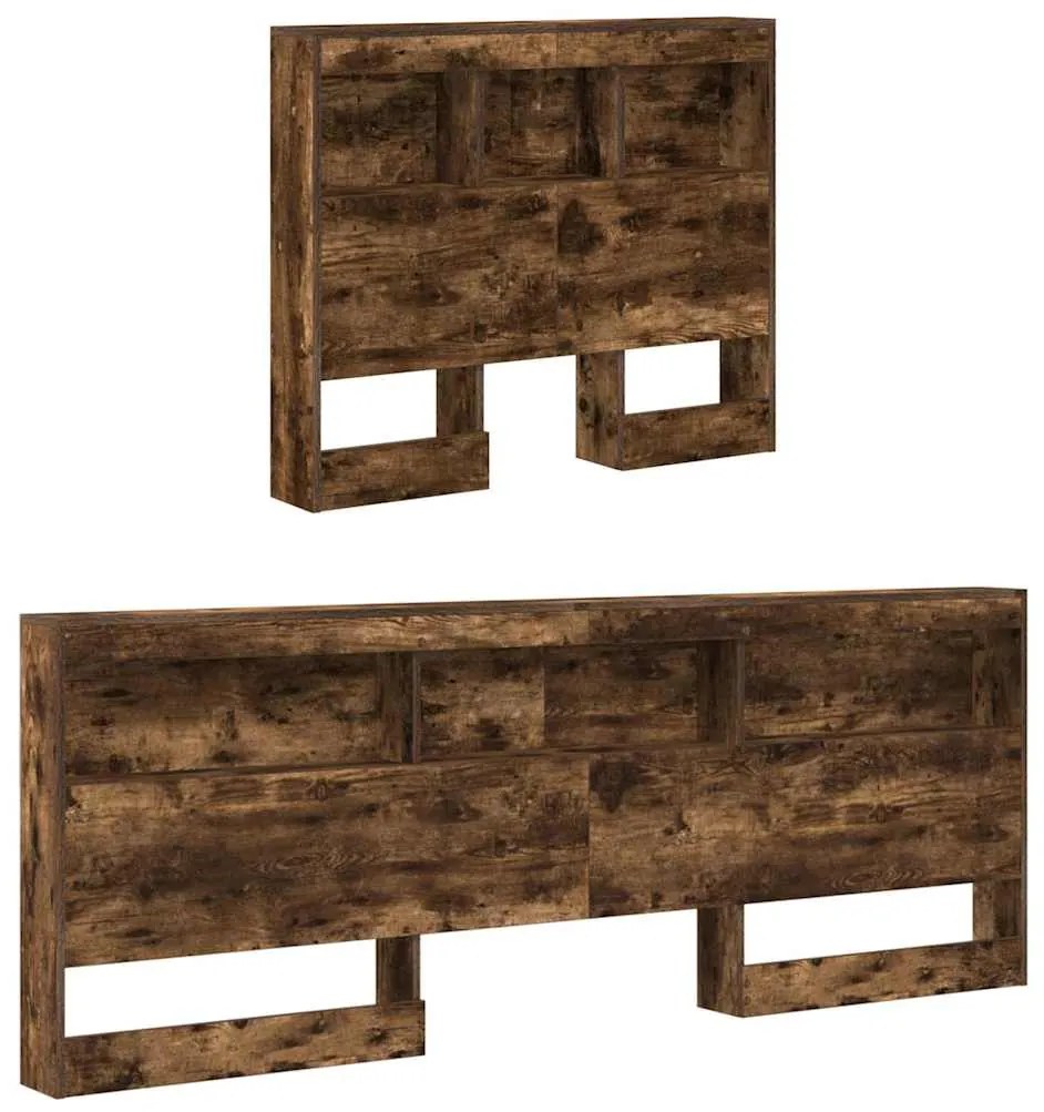 Cama estante Carvalho fumado 75x190 cm Madeira reciclada
