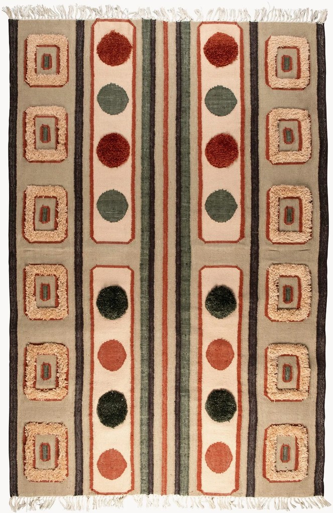 Tapete artesanal de pelo comprido com franjas Haydon, vários tamanhos