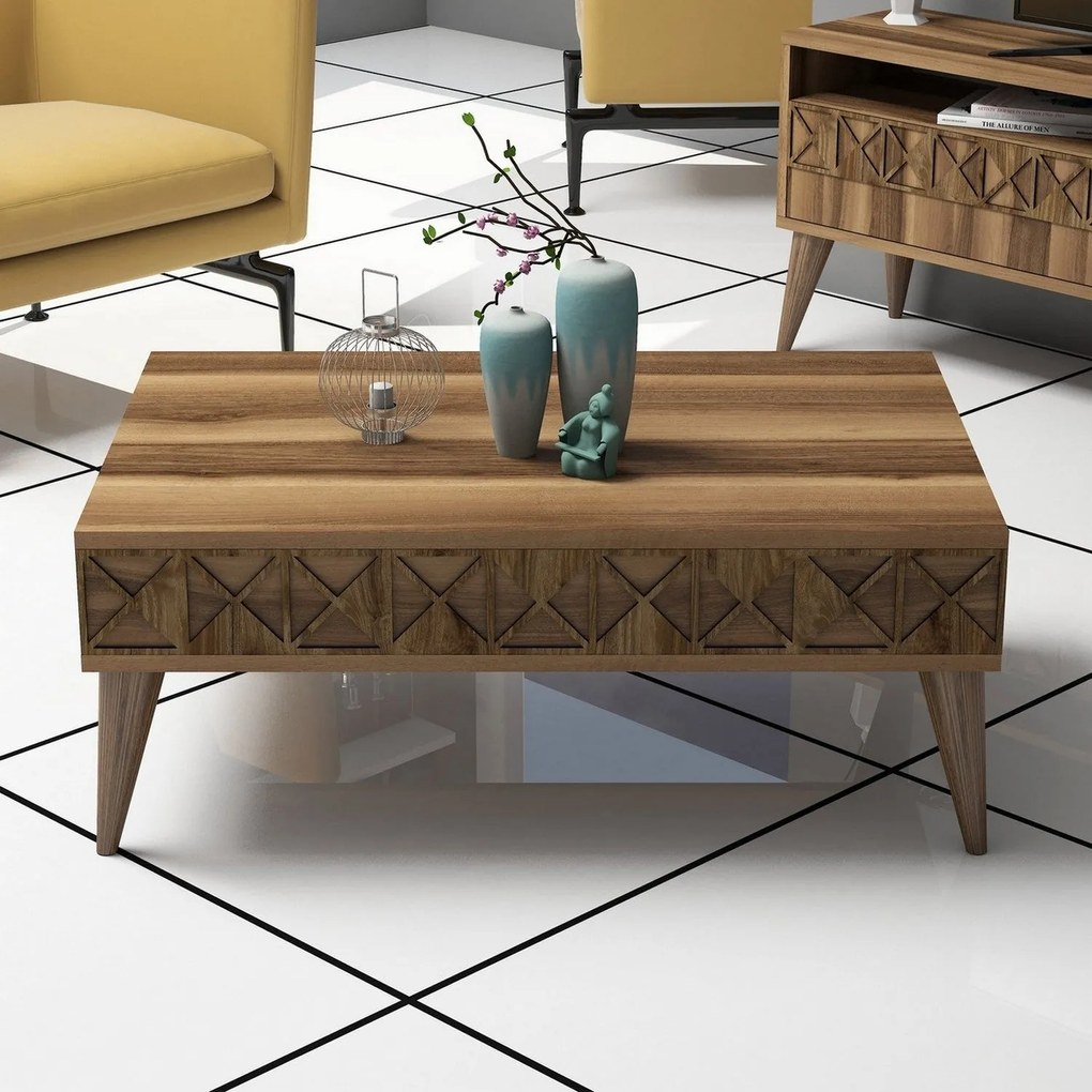 Mesa de Centro Line – Nogueira – 90x34,6x60 cm