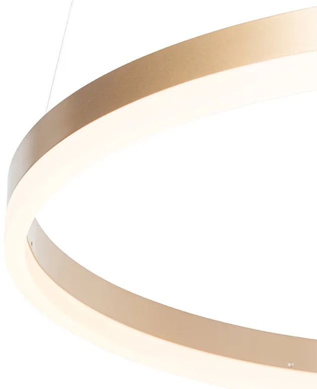 Candeeiro de suspensão design dourado 60 cm com LED regulável em 3 etapas - Anello