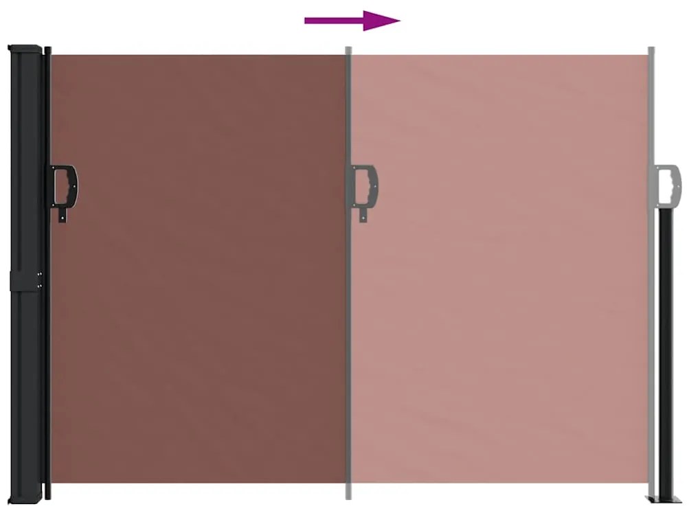 Toldo lateral retrátil 140x300 cm castanho