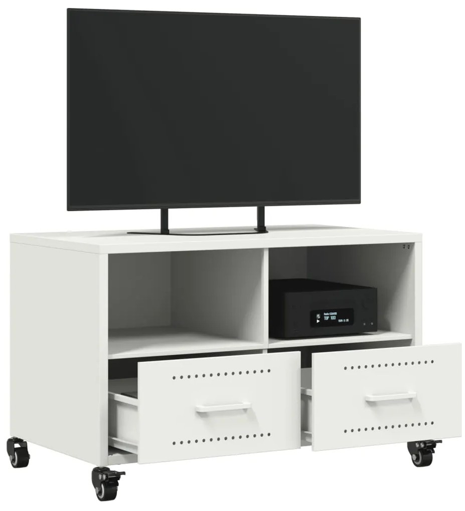 Móvel de TV 68x39x43,5 cm aço branco