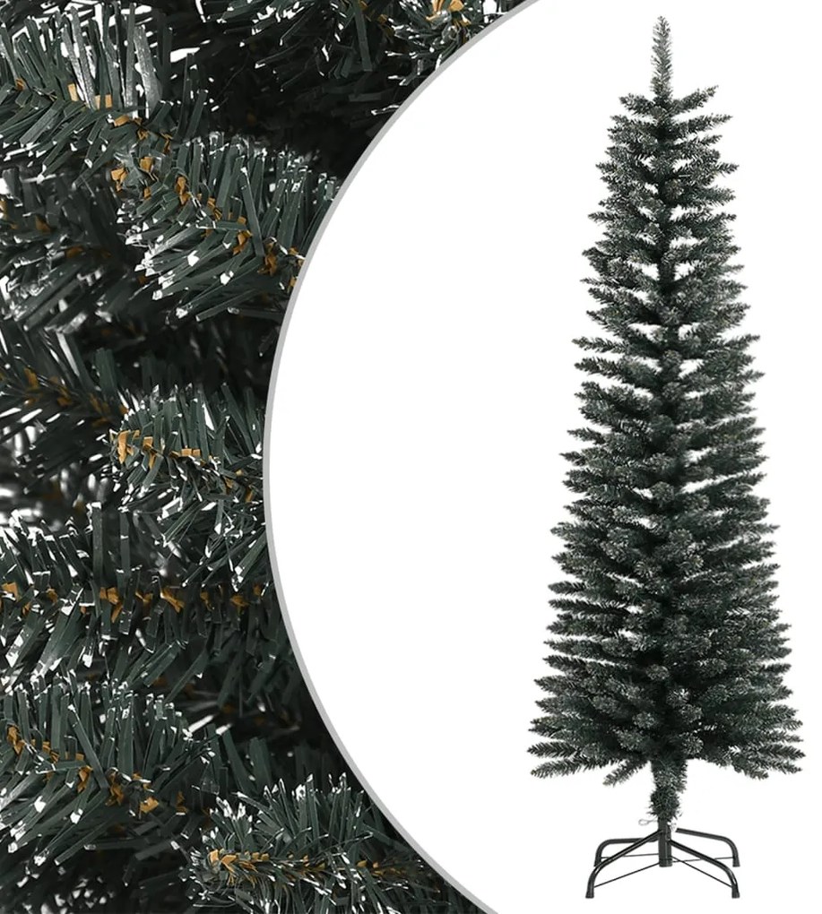 vidaXL Árvore de Natal artificial fina com suporte 150 cm PVC verde