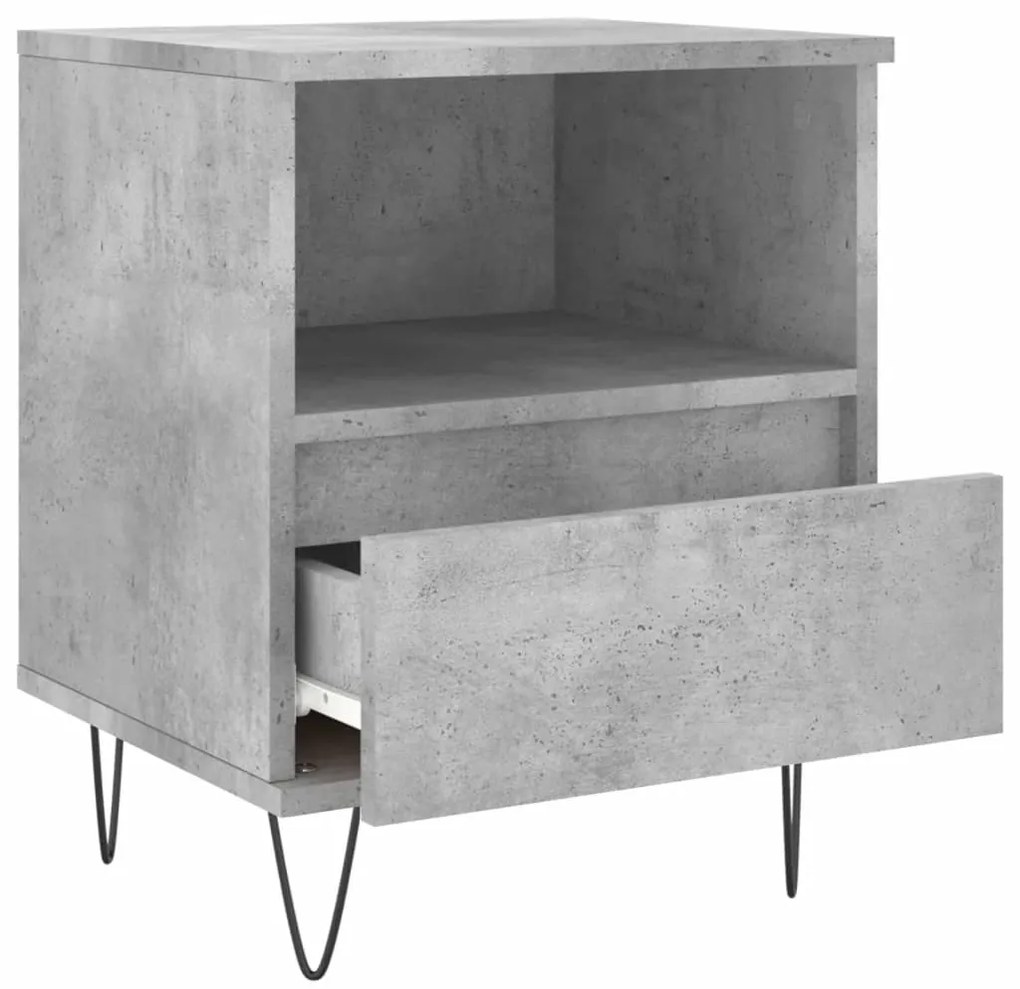 Mesas de cabeceira 2 pcs derivados de madeira cinzento cimento