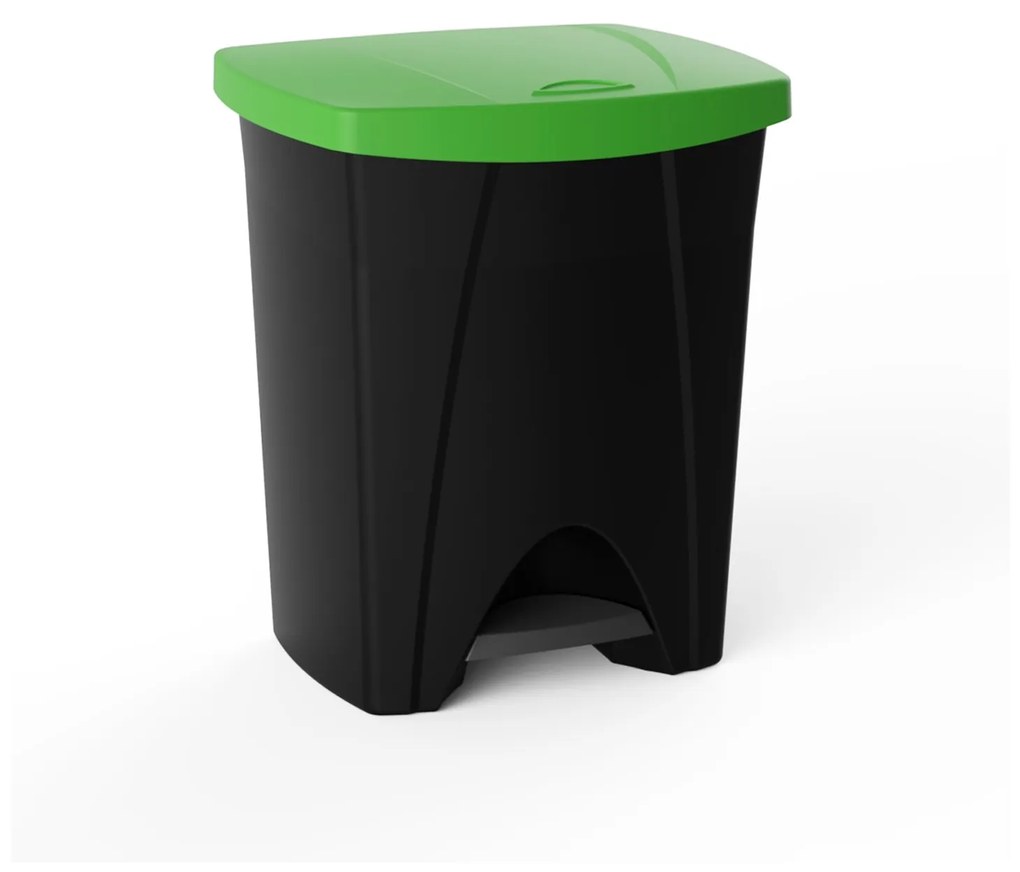 Balde Lixo com Pedal Plástico Retangular Multicor 25L 31X33X41cm