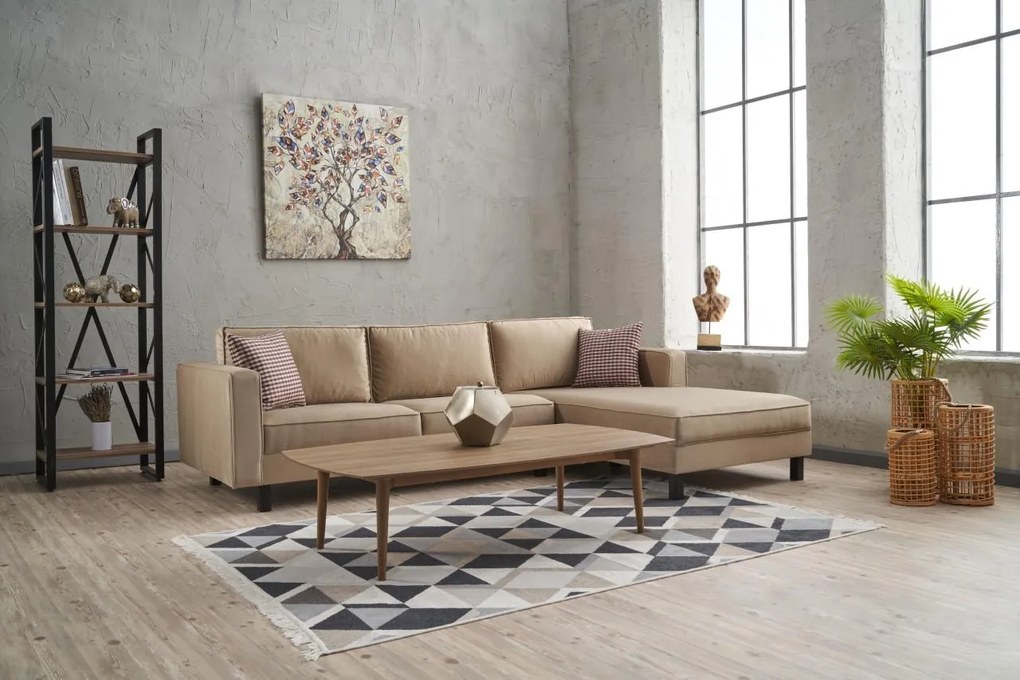 Sofá de Canto Kale – Creme – 258x83x181 cm