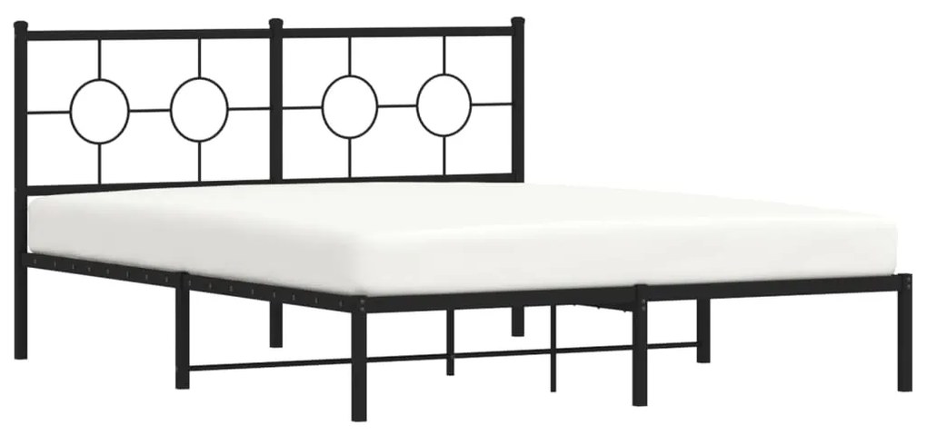 Estrutura de cama com cabeceira 160x200 cm metal preto