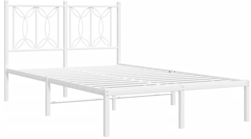 Estrutura de cama com cabeceira 120x190 cm metal branco