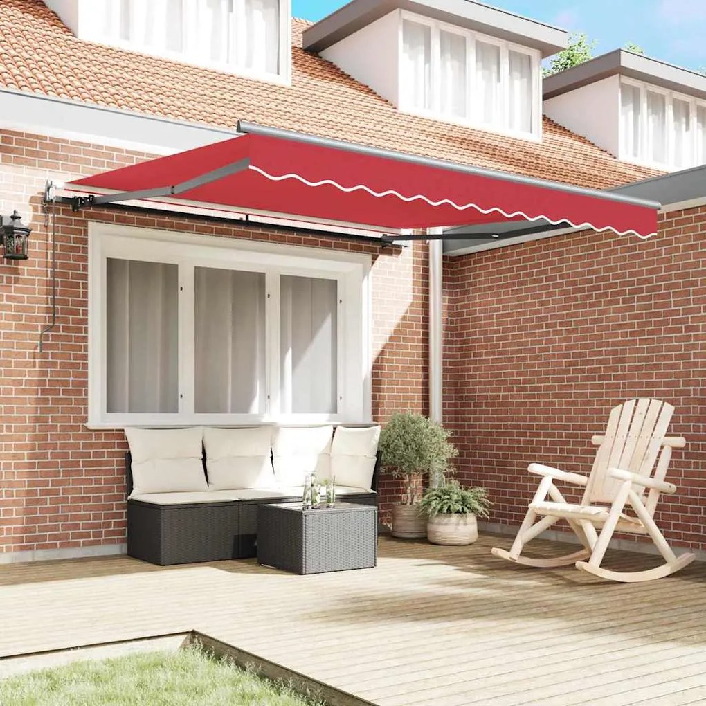 Toldo Retrátil Automático Vermelho 300 x 250 cm