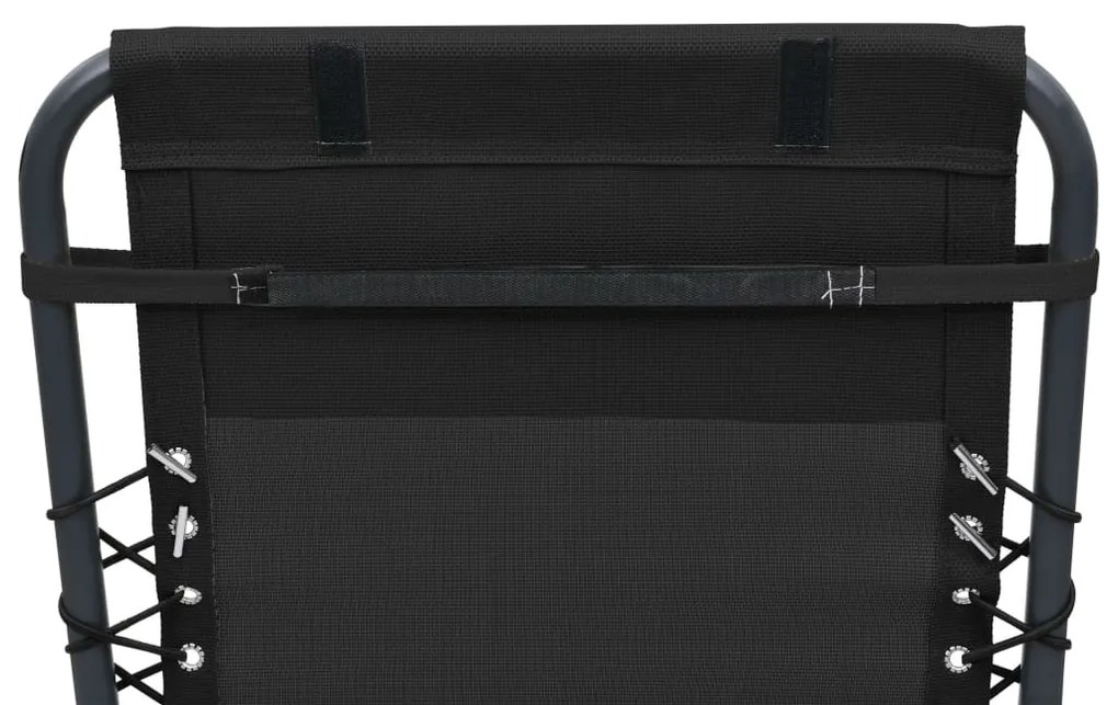 Encosto cabeça cadeira de pátio 40x7,5x15 cm textilene preto