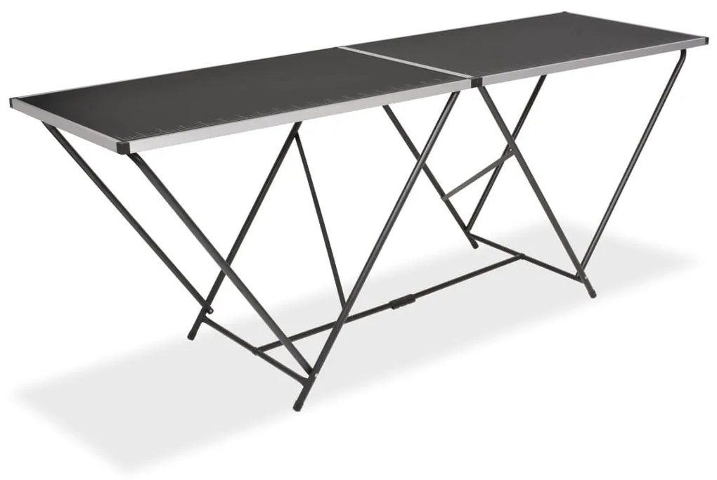 Mesa/bancada de trabalho dobrável MDF e alumínio 200x60x78 cm