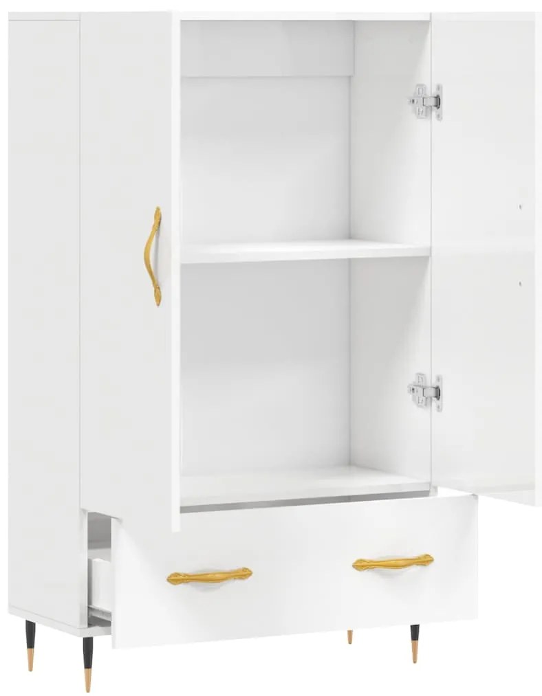 Aparador alto 69,5x31x115 cm derivados madeira branco brilhante