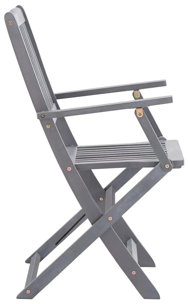 Cadeiras de exterior dobráveis 8 pcs madeira de acácia maciça