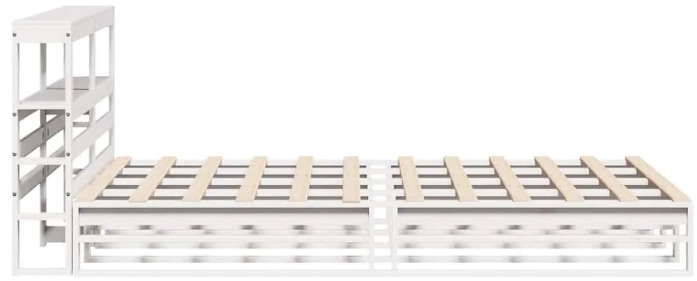 Cama sem colchão 135x190 cm madeira de pinho maciça branco